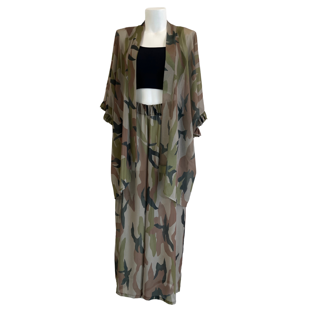 Camo Kimono (with ruffle)