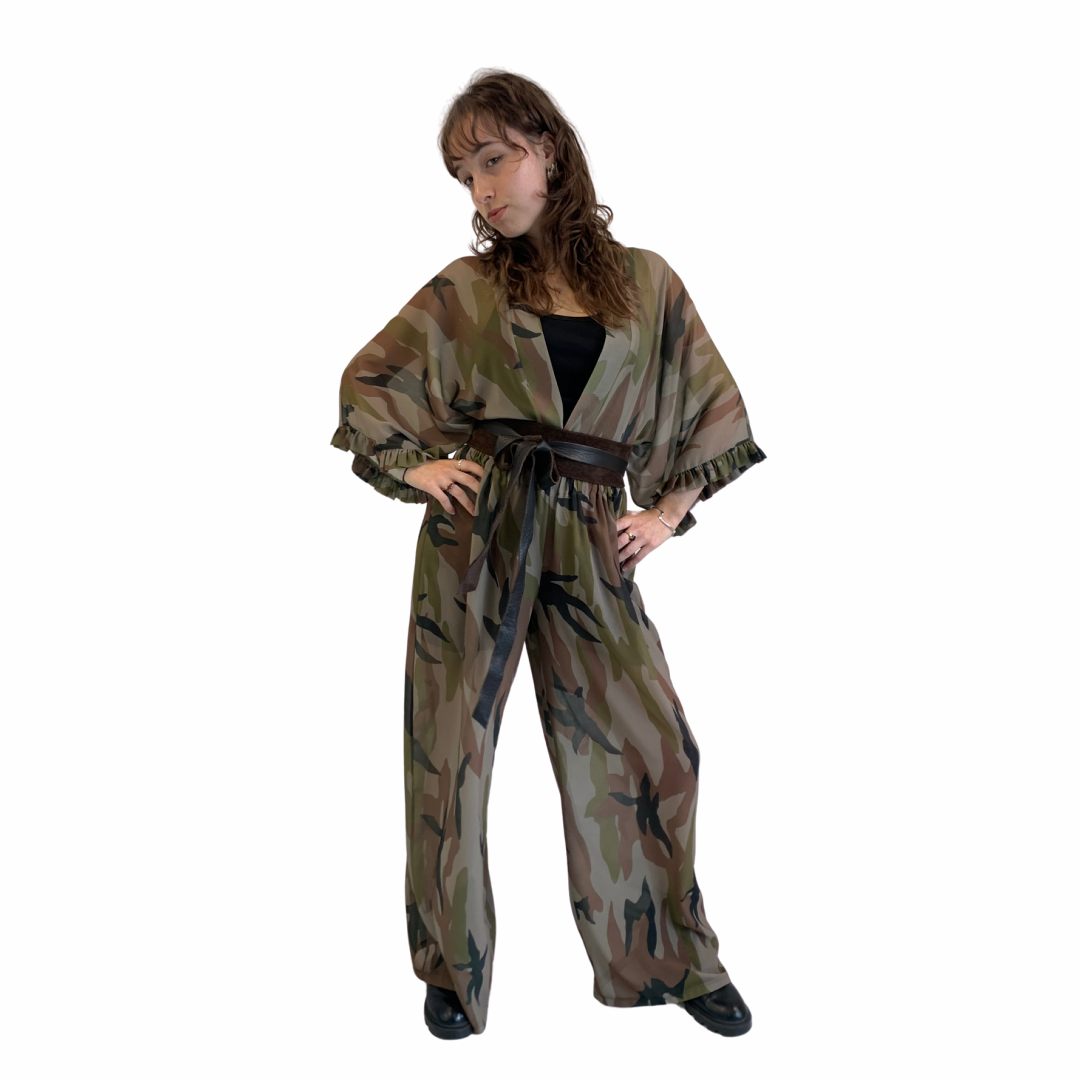 Camo Kimono (with ruffle)
