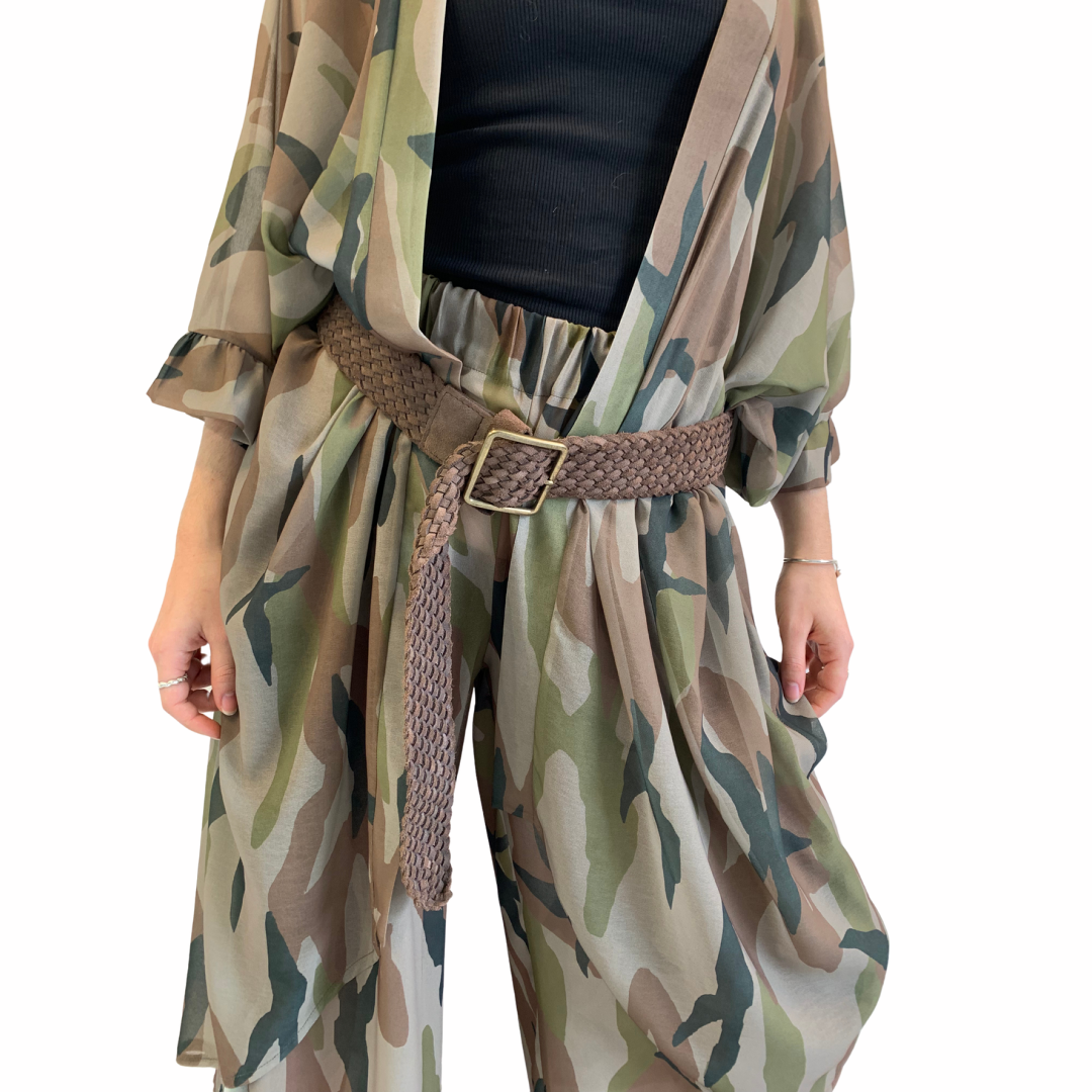 Camo Kimono (with ruffle)