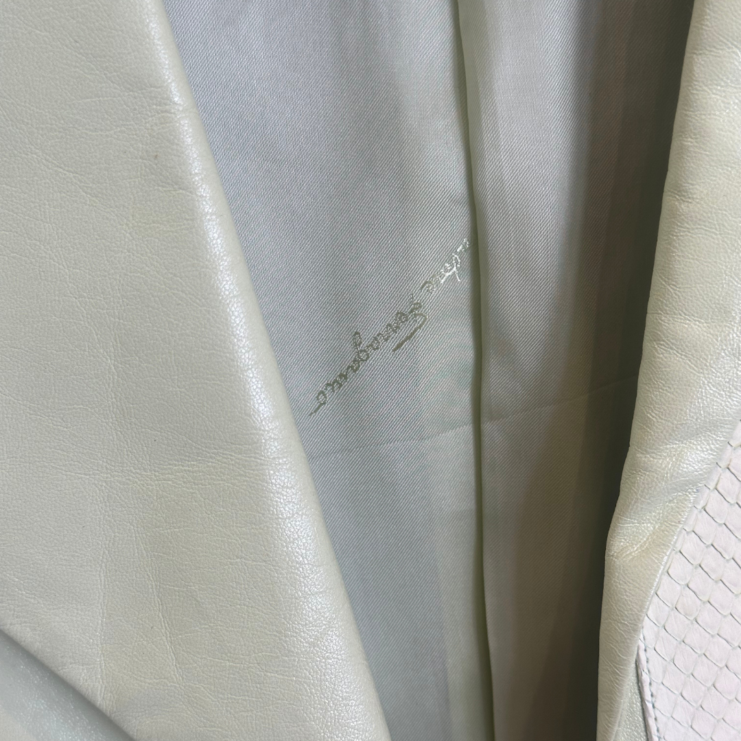 Salvatore Ferragamo Green Snake Skin & Leather Jacket - Pre Loved
