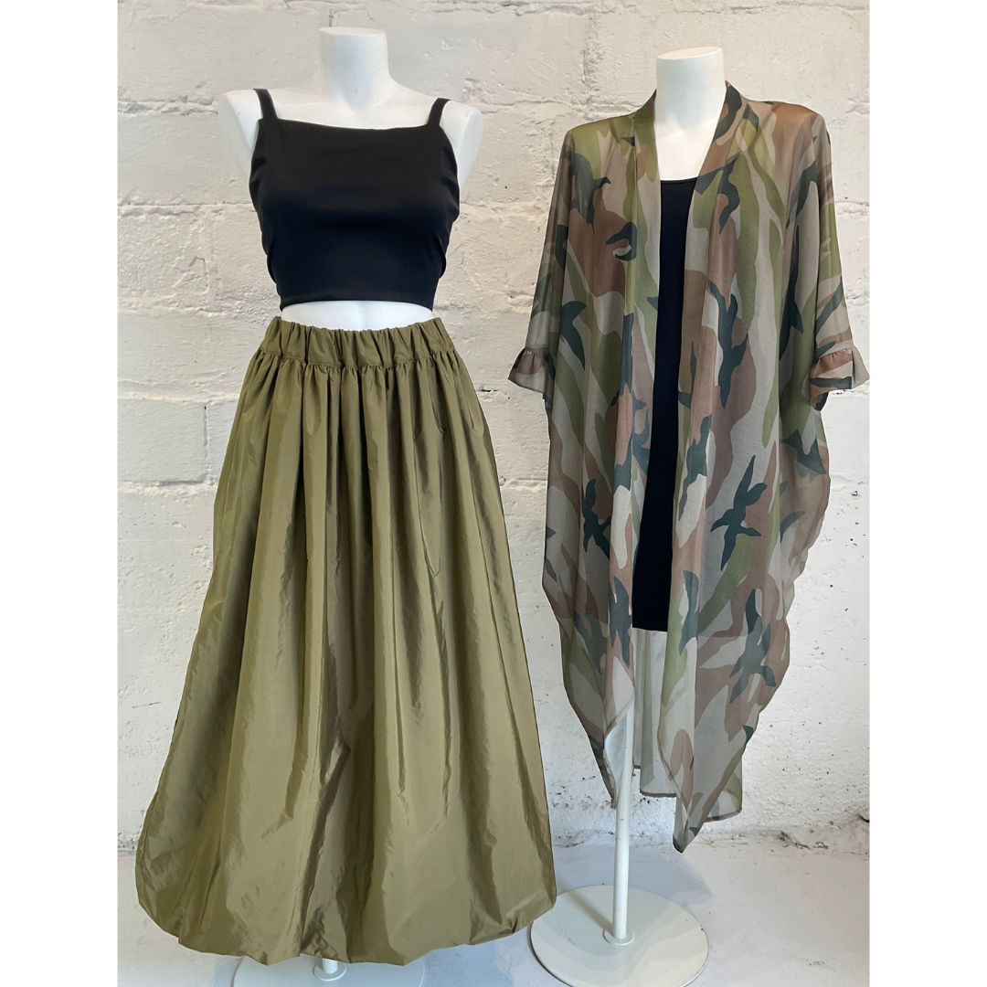 Khaki Bubble Skirt