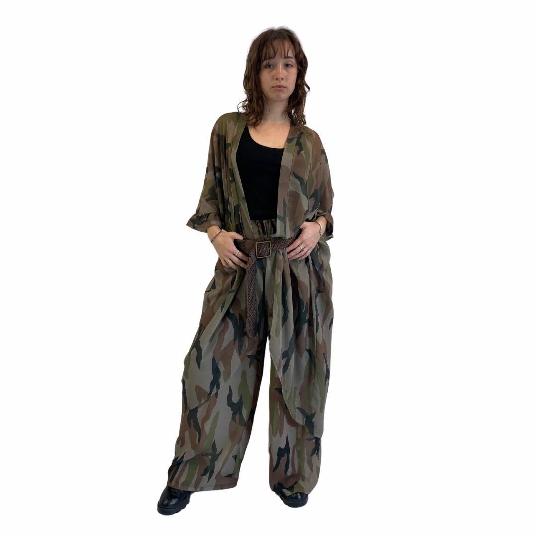 Camo Kimono (with ruffle)