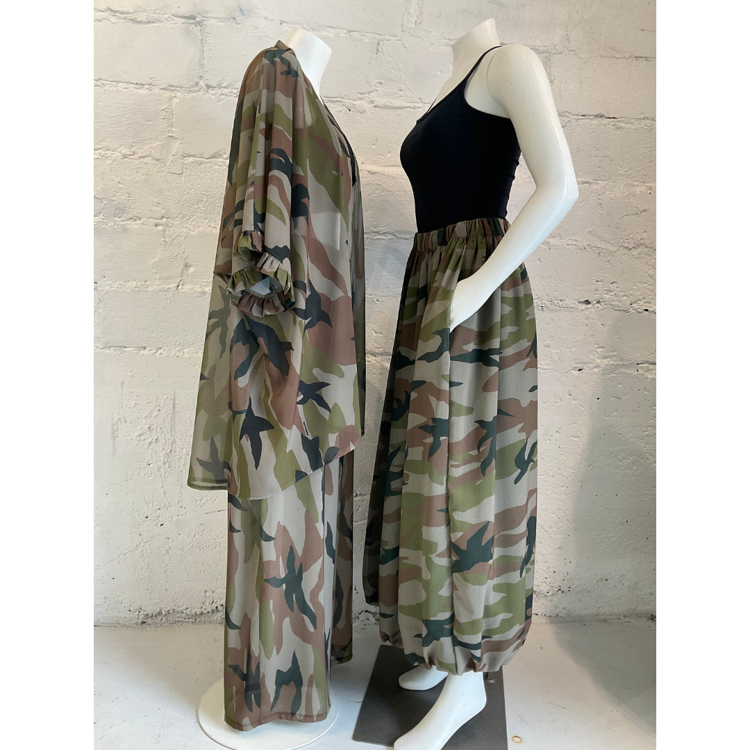 Camo Kimono (with ruffle)