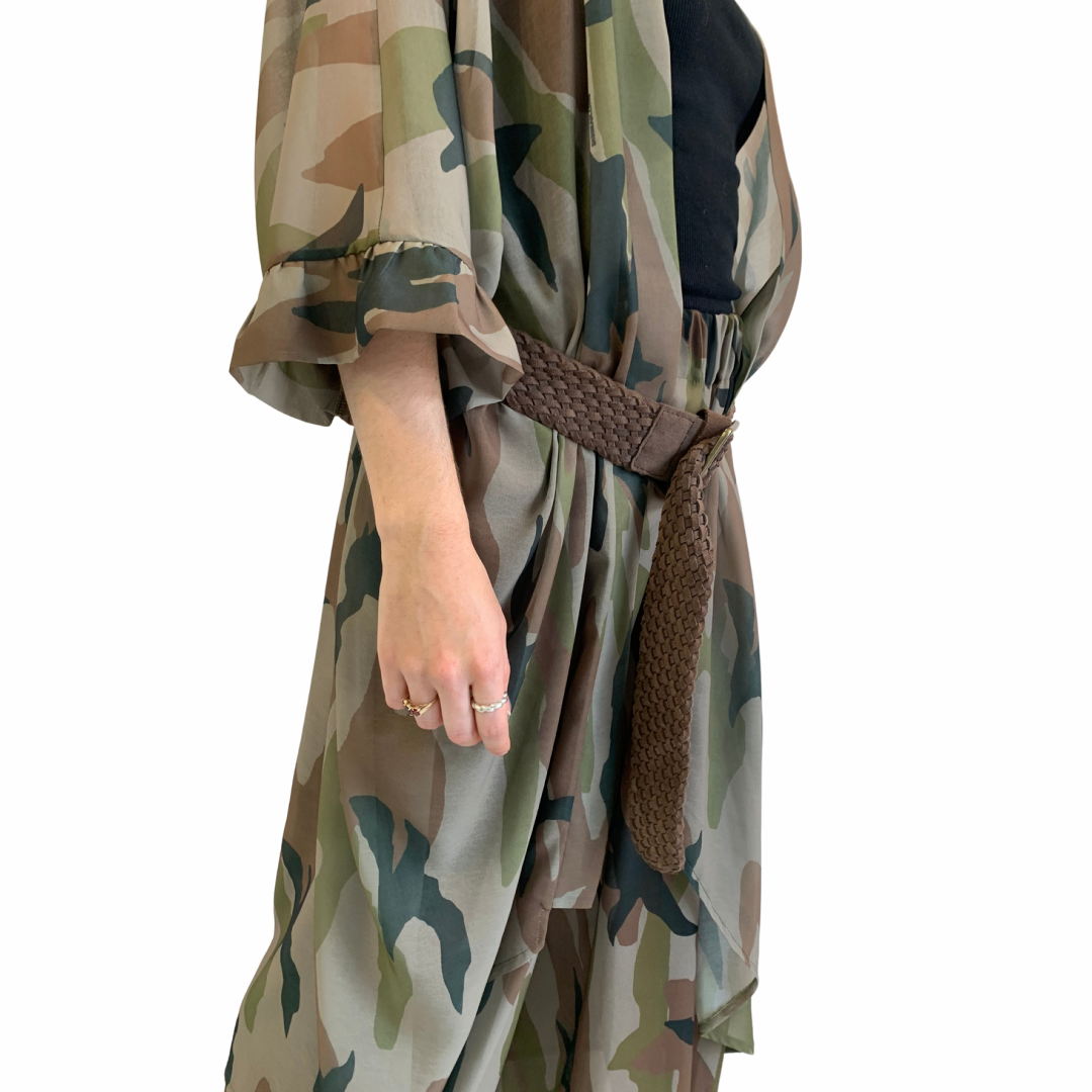 Camo Kimono (with ruffle)