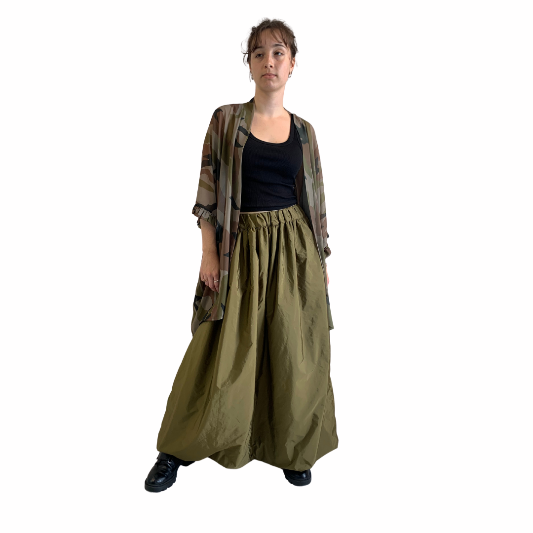 Khaki Bubble Skirt