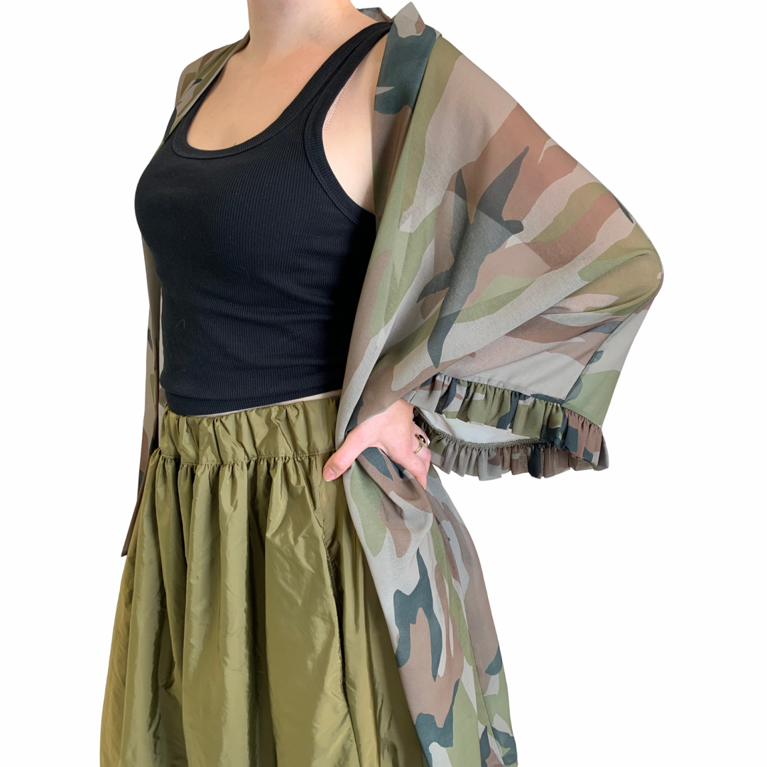 Camo Kimono (with ruffle)